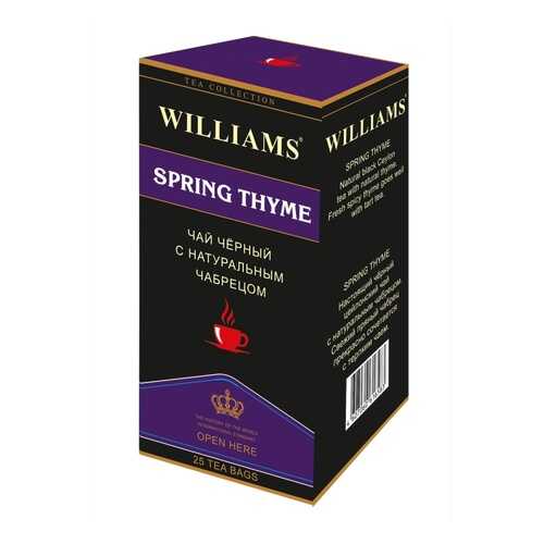 Чай Williams Spring Thyme, черный цейлонский с натуральным чабрецом, 25 пакетиков в Мария-Ра