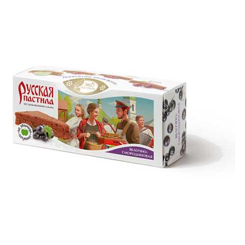 Пастила Русская, Яблочно-смородиновая Эко пастила 45 г в Мария-Ра